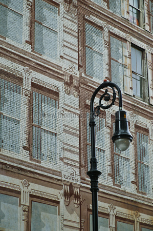 lamp in front of building